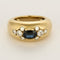 Bague 45 Bague jonc en or jaune, saphir et diamants 58 Facettes VER0159