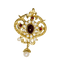 Pendentif Pendentif/Broche antique en or jaune 14 carats 58 Facettes 2976