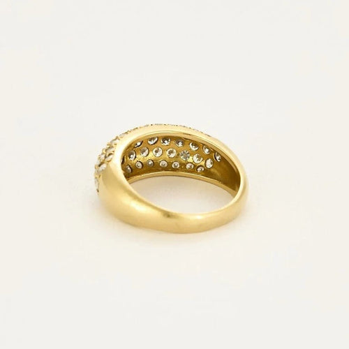 Bague 55 Bague - Bague bandeau en or jaune 18k et diamants 58 Facettes BG10