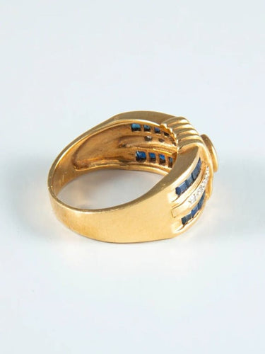 Bague 55 Bague Saphirs et Diamants 58 Facettes