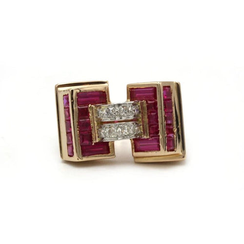 Bague 45 Bague TANK - Or, Platine, Diamants et Rubis 58 Facettes 250224R