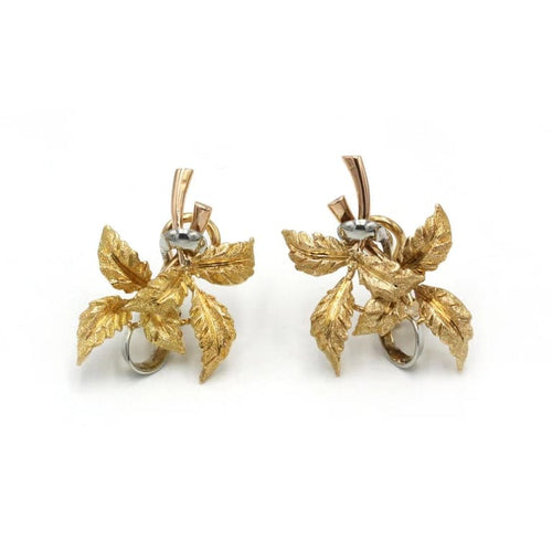 Boucles d'oreilles Boucles d'oreilles Feuilles - Or 58 Facettes 250269R