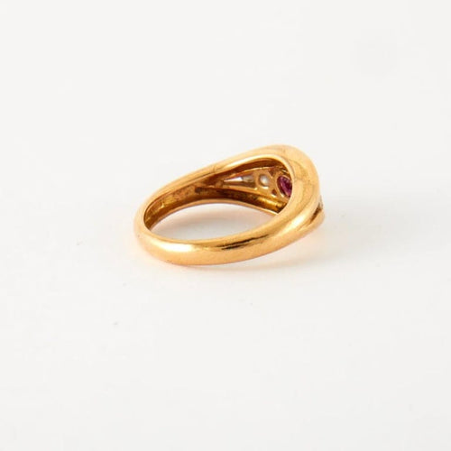 Bague 50 Bague Or jaune Rubis Diamants 58 Facettes