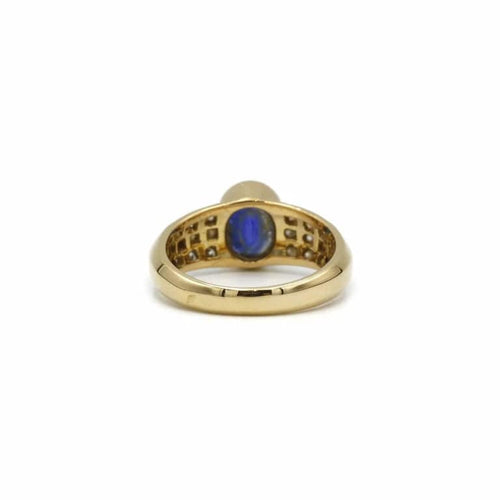 Bague 53 Bague or jaune diamants saphir 58 Facettes 240060R