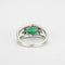 Bague 59 Bague cabochon en or gris 14k avec émeraude et diamants 58 Facettes ALGU07