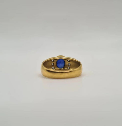 Bague 49 Bague or jaune saphir et diamants 58 Facettes