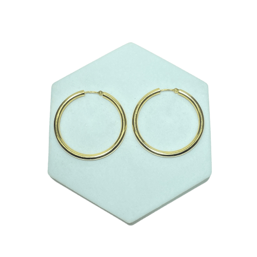 Boucles d'oreilles Boucles d'oreilles créoles rondes en or jaune 18 carats 3,08 g 58 Facettes 260010