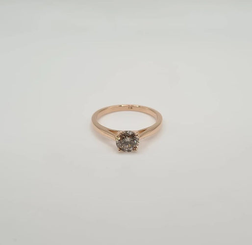 Bague 53 Bague solitaire or rose sertie d'un diamant 58 Facettes