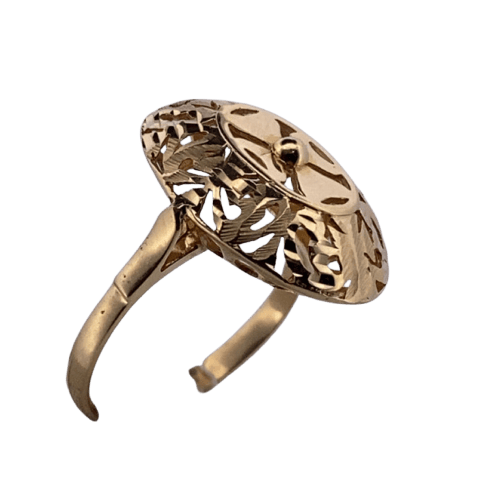 Bague 60 Bague ajourée décorative en or jaune 14 carats 4,1 g 58 Facettes 250138