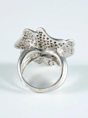 Bague 55 Bague Fleur pavage diamants 58 Facettes