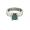 Bague 44 Bague moderniste en or gris 18k avec émeraude et diamants 58 Facettes DADB-19
