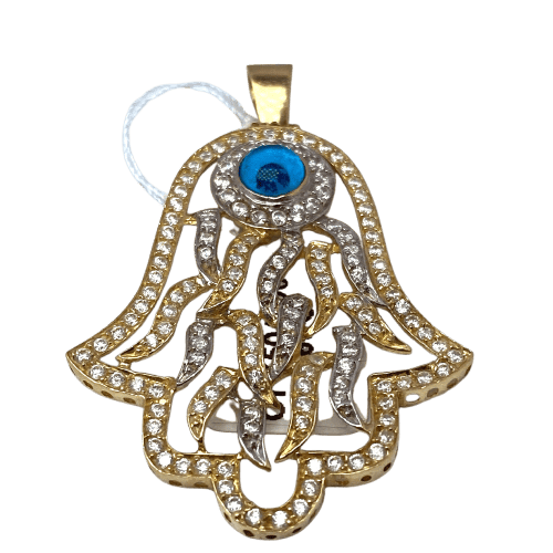 Pendentif Pendentif main de Fatma en or jaune 18K 9,77 g 58 Facettes 250118