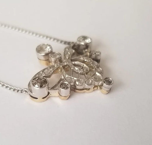 Collier Collier Art Déco en or blanc 18k et diamants 58 Facettes