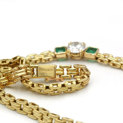 Collier Collier - Or Jaune, Diamant et Emeraudes 58 Facettes 250089R