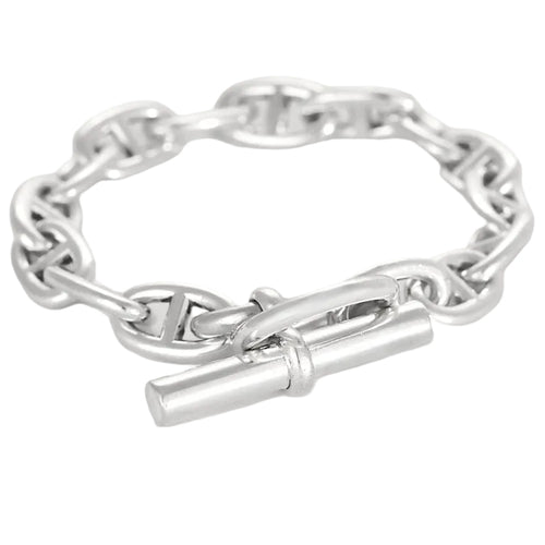 Bracelet Hermès - Bracelet Chaîne d'Ancre en argent. Moyen Modèle. 58 Facettes 58FC30-1