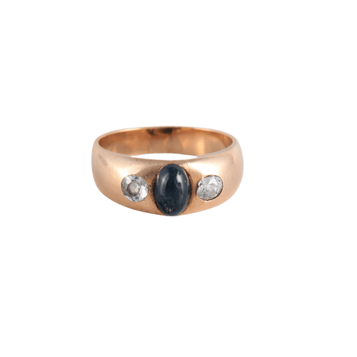 Bague 56 Bague Jonc Saphir cabochon Diamants 58 Facettes FM120