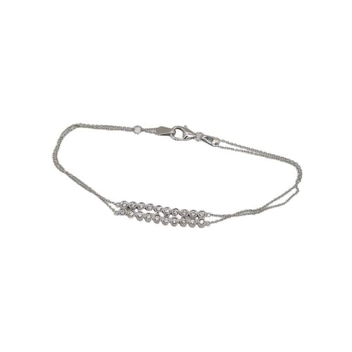 Bracelet Bracelet or blanc serti de diamants naturels 58 Facettes