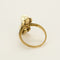 Bague 53.5 Bague Toi et Moi en or jaune et argent, perles et diamants taillés en rose 58 Facettes MON0919