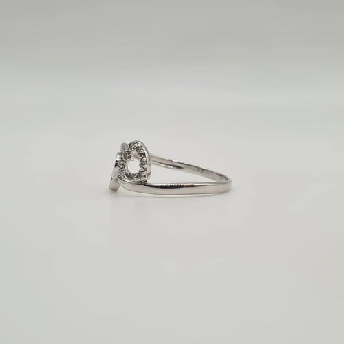Bague 54 Bague toi & moi cœurs or blanc 18 carats sertie de diamants 58 Facettes