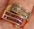 Bague 56 Bague "Vague" 2 Ors Rubis Diamants 58 Facettes R 1369  Ree