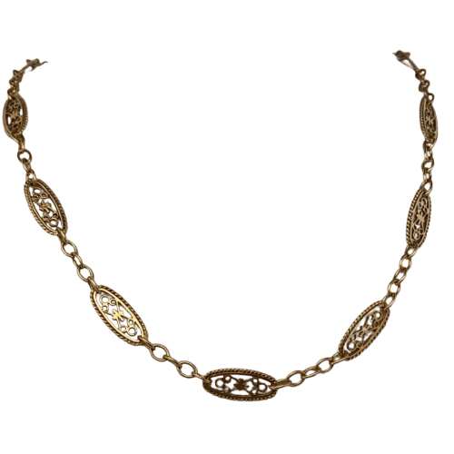 Collier Collier filigrane ajouré en or jaune 18K 13,19 g 58 Facettes 250193