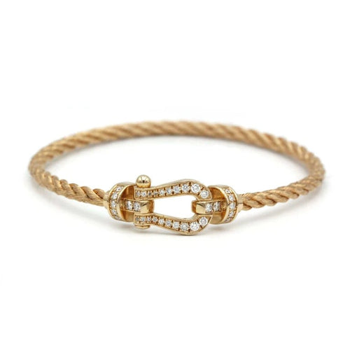 Bracelet FRED Force 10 - Bracelet moyen modèle en or rose et diamants 58 Facettes 250016R