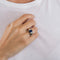 Bague 59 Bague jonc or gris saphir et diamants 58 Facettes GU32