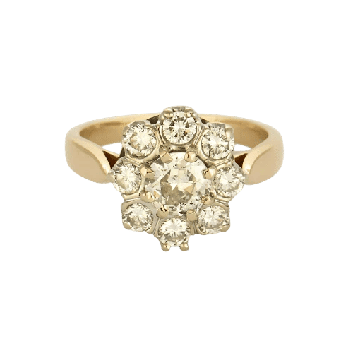 Bague 55 Bague Marguerite en or jaune 18k et diamants 58 Facettes LJ 25-329