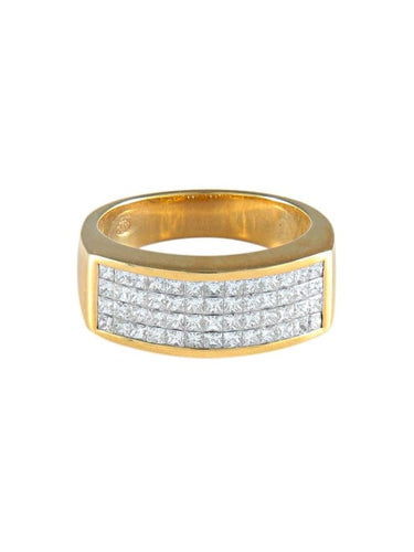 Bague 56 Bague pavée en or jaune et diamants 58 Facettes 422 00183