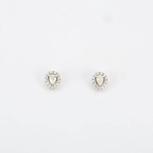 Boucles d'oreilles Boucles d'oreilles poires en Or blanc diamants 58 Facettes