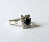 Bague 50 Bague pompadour saphir bleu et diamants en or blanc 18k 58 Facettes