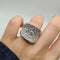 Bague 54 Bague or blanc sertie de diamants naturels 58 Facettes