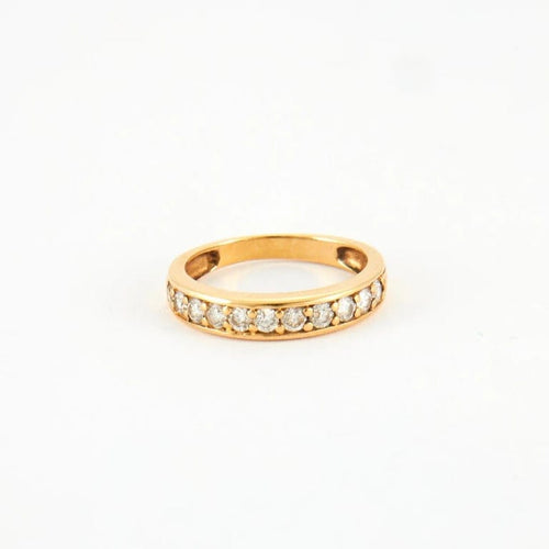 Bague 50 Bague Or jaune pavage Diamants 58 Facettes