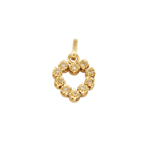 Pendentif Pendentif cœur en or jaune 18 carats et diamants 58 Facettes 33147
