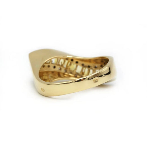 Bague 57 Bague - Or jaune, Diamants & Saphirs Jaunes 58 Facettes 250116R