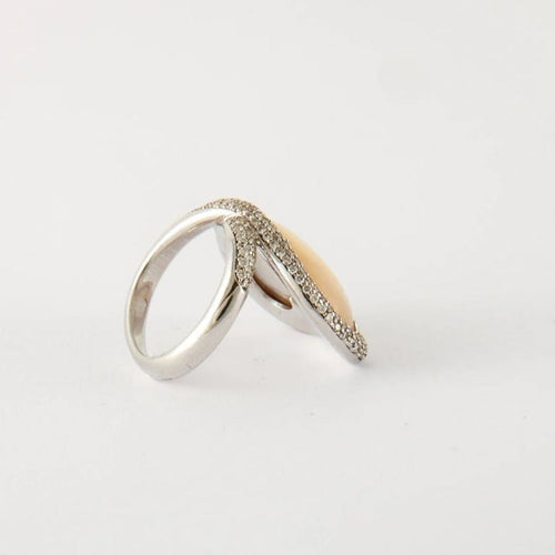 Bague 53 Bague Coeur Diamants Nacre 58 Facettes