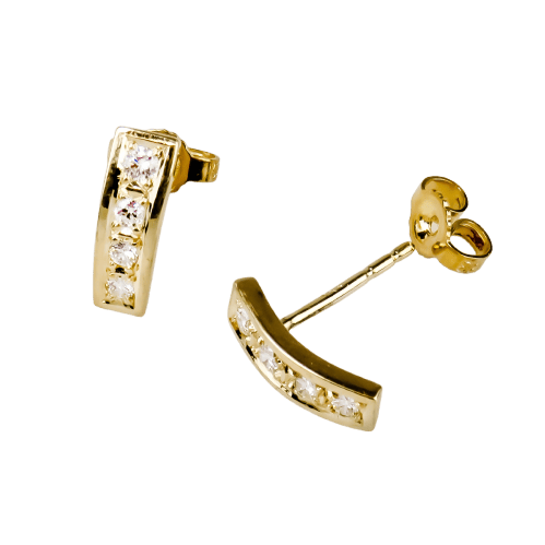 Boucles d'oreilles Boucles d’oreilles en or jaune 585 avec diamants taille brillant 0,24 ct 58 Facettes 2337