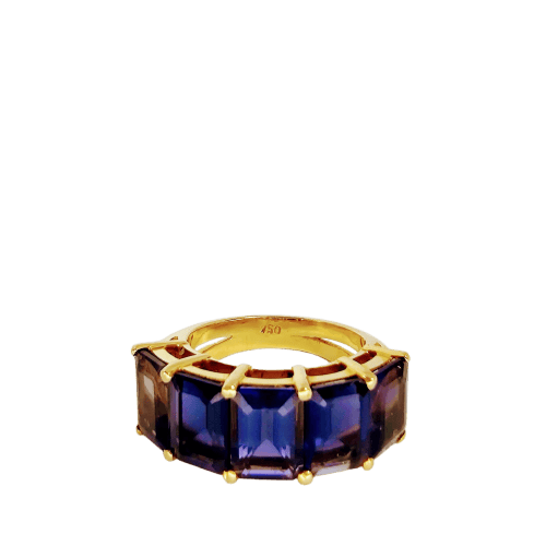 Bague 52 Bague en or jaune 18 carats avec iolites 58 Facettes 5583