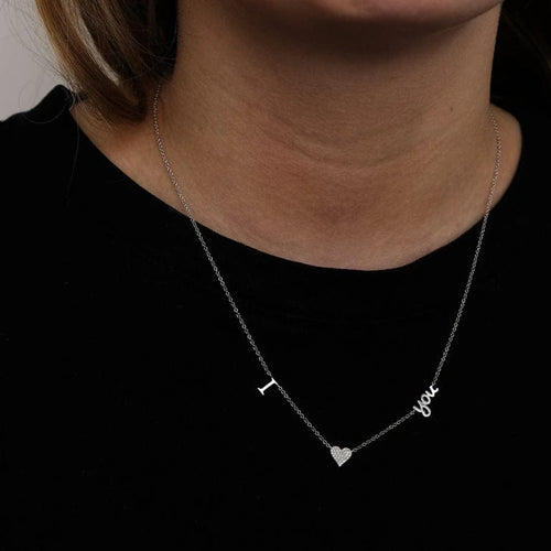 Collier Collier " I LOVE YOU " Diamants 58 Facettes