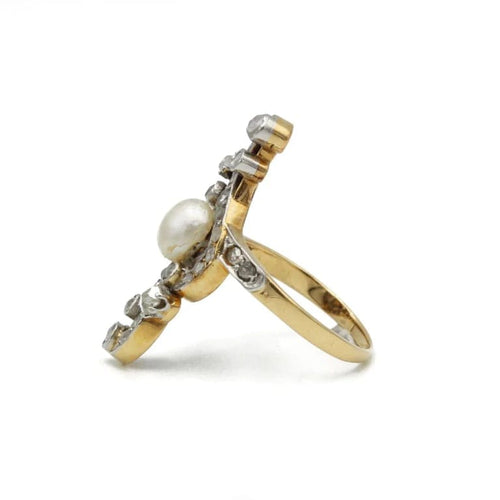 Bague 48 Bague - Or, Diamants & Perle 58 Facettes 250082R