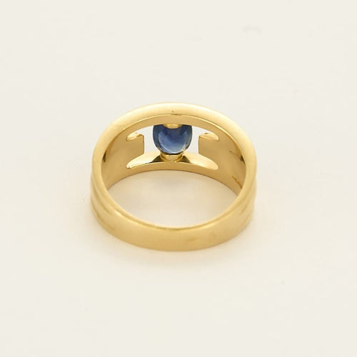 Bague 55.5 Bague en or jaune, saphir et diamants 58 Facettes BIA1308