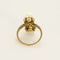 Bague 53.5 Bague Toi et Moi en or jaune et argent, perles et diamants taillés en rose 58 Facettes MON0919