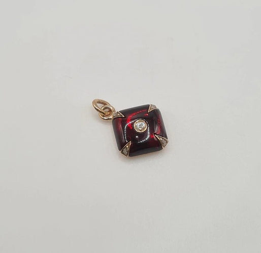 Pendentif Pendentif or rose grenat et diamants 58 Facettes