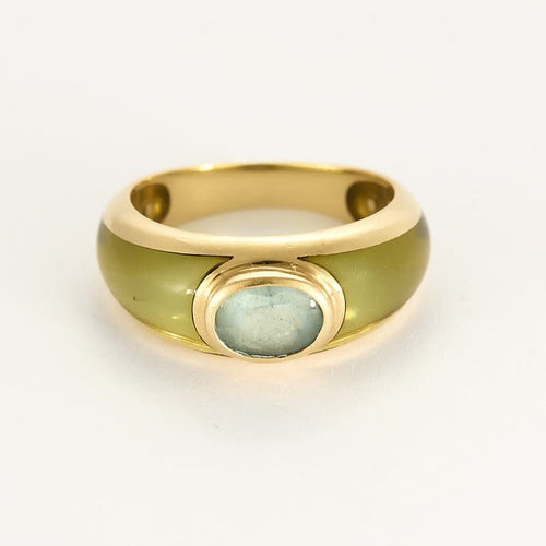 Bague 52 Bague jonc en Or jaune 18k ornée d'une topaze 58 Facettes SMA0406X2