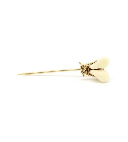 Broche 66 mm x 17 mm / Jaune / Or 750 Epingle à cravate - trophée de chasse 58 Facettes 150058R