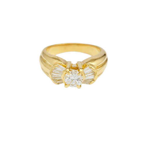 Bague 57 Bague en or jaune 18 carats et diamants 58 Facettes 32184