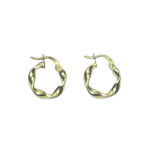 Boucles d'oreilles Boucles d’oreilles créoles torsadées en or jaune 18K 1,24 g 58 Facettes 250348