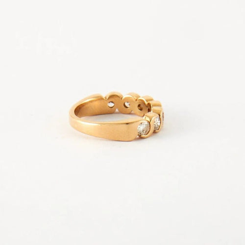 Bague 50 Bague Alliance Or jaune 14 carats Diamants 58 Facettes