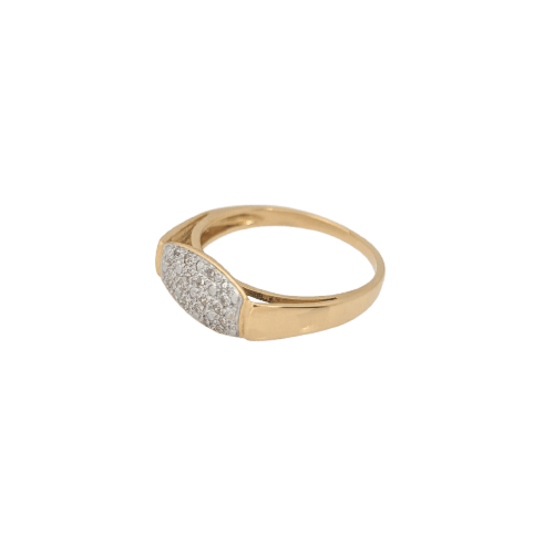 Bague 54 Bague pavée de diamants en or jaune 18 carats 58 Facettes 29033