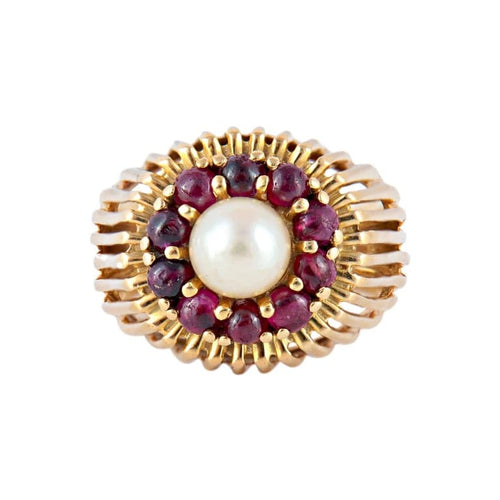 Bague 51 Bague Perle et Grenats 58 Facettes
